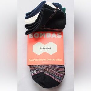 Bombas large lightweight ankle sock in supima cotton blend 4 pairs